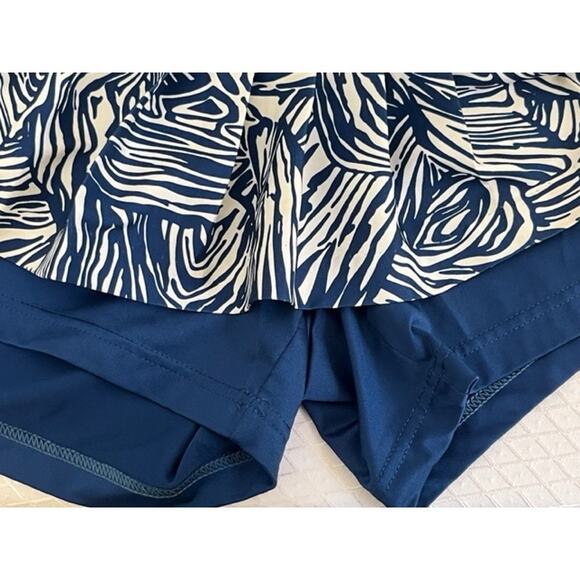 Lady Hagen blue white ruffle golf athletic skort w/pocket side zip women size 14 - Picture 7 of 7